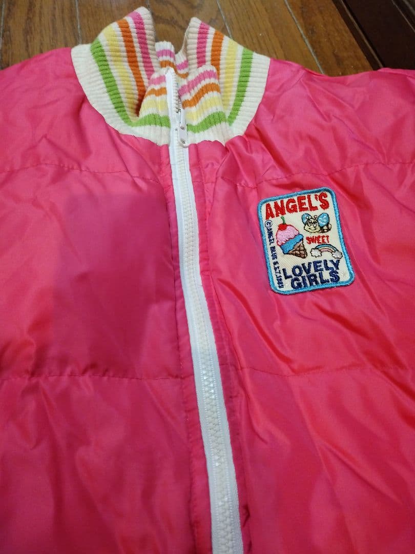 ナルミヤインターナショナルエンジェルブルーリバーシブルブルゾン１６０美品レトロ