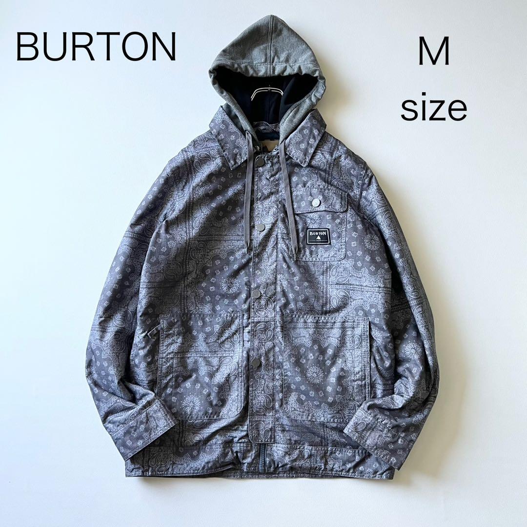 3279 バートン　ジャケット バンダナ柄 フード脱着可能　M グレー 薄紫