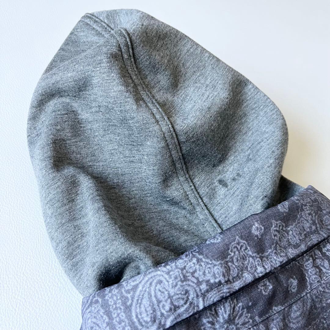 3279 バートン　ジャケット バンダナ柄 フード脱着可能　M グレー 薄紫