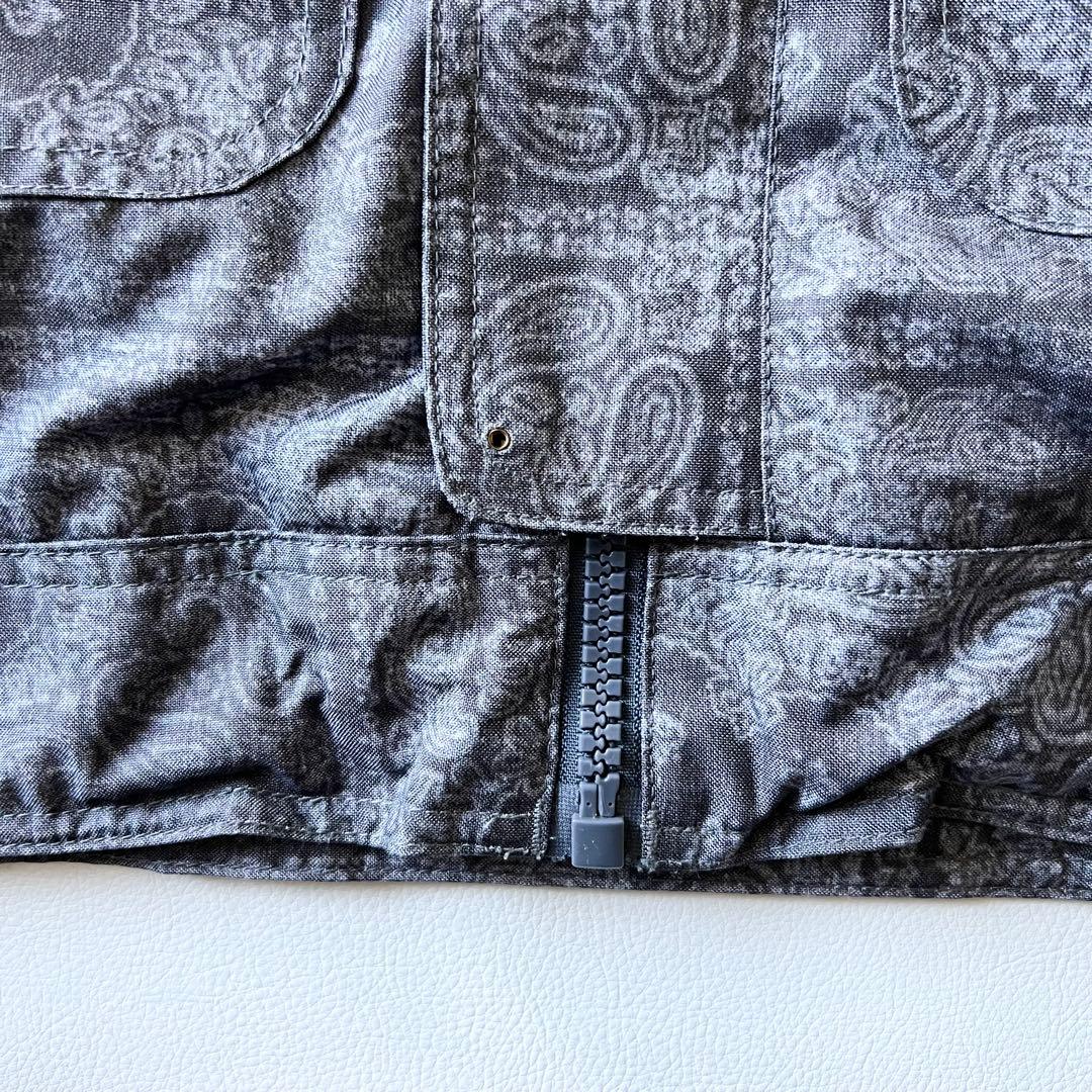 3279 バートン　ジャケット バンダナ柄 フード脱着可能　M グレー 薄紫