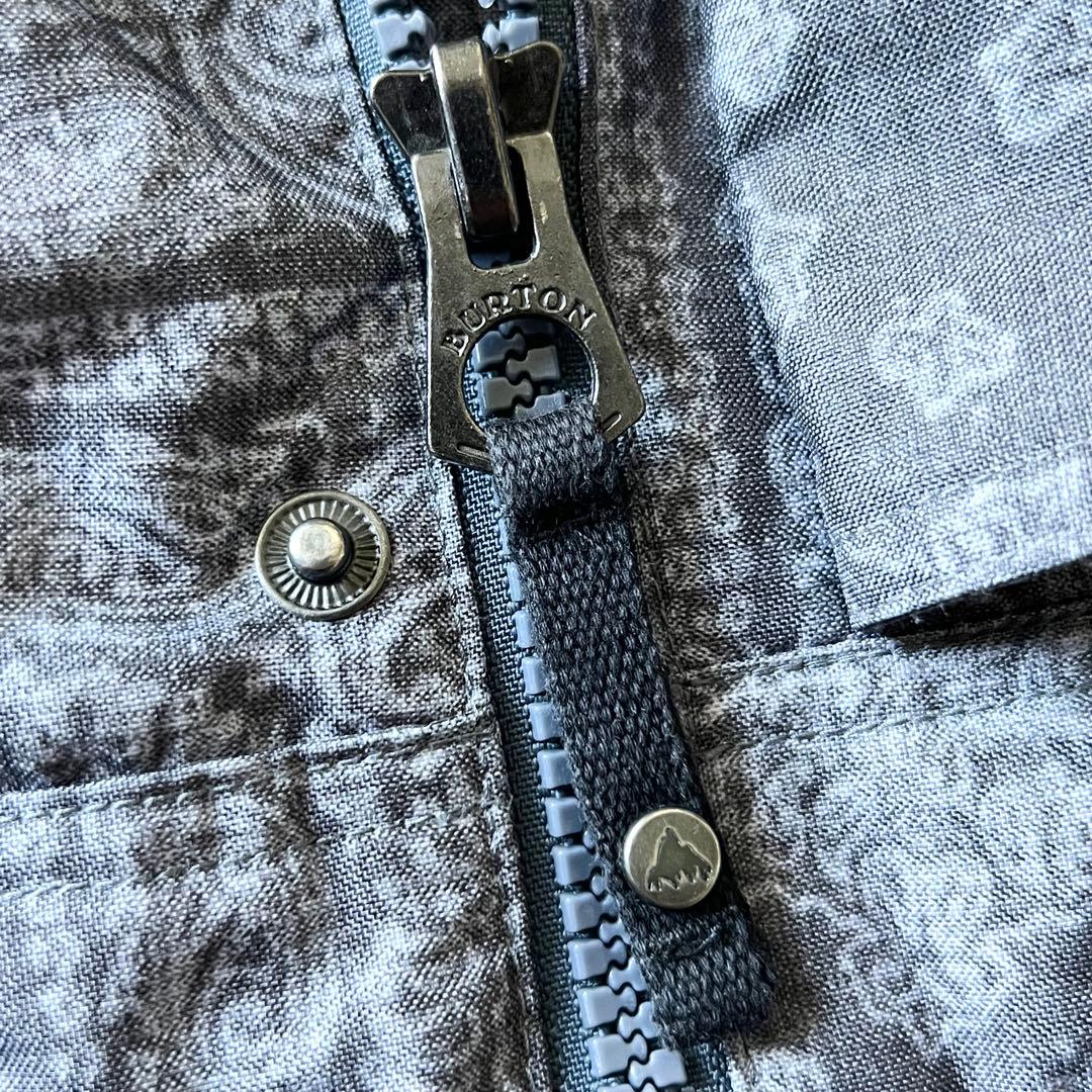 3279 バートン　ジャケット バンダナ柄 フード脱着可能　M グレー 薄紫