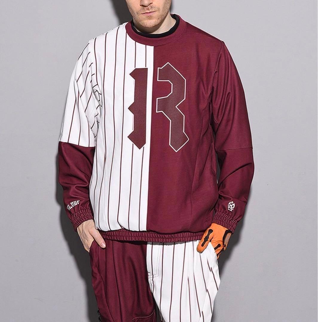 ラッセルノ ゴルフ バイカラー クルーネック プルオーバーブルゾン ボルドー 6