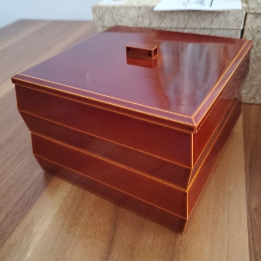 未使用★飛騨春慶塗 漆塗り 円形容器 箱付き