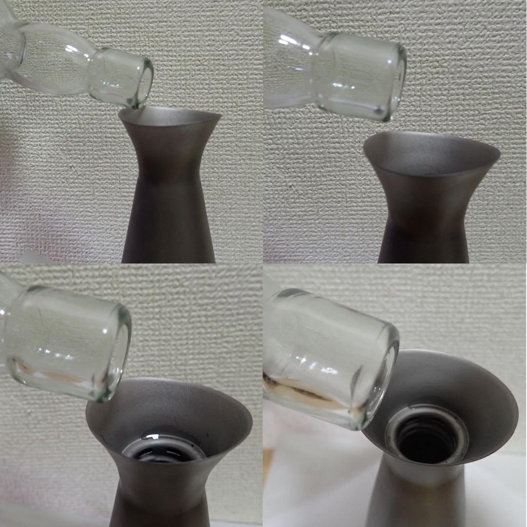 チタンとっくりtitanium 徳利 酒筒 熱燗 チタンおちょこ2➕ケース付き