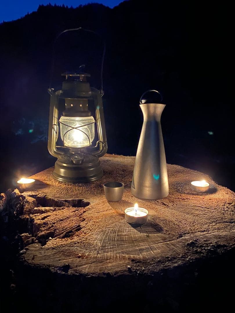 チタンとっくりtitanium 徳利 酒筒 熱燗 チタンおちょこ2➕ケース付き