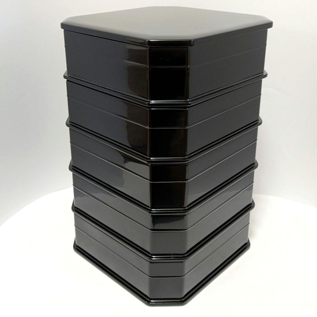 縁高重　重箱　黒真塗　菓子器　 茶道具　古物　中村宗悦