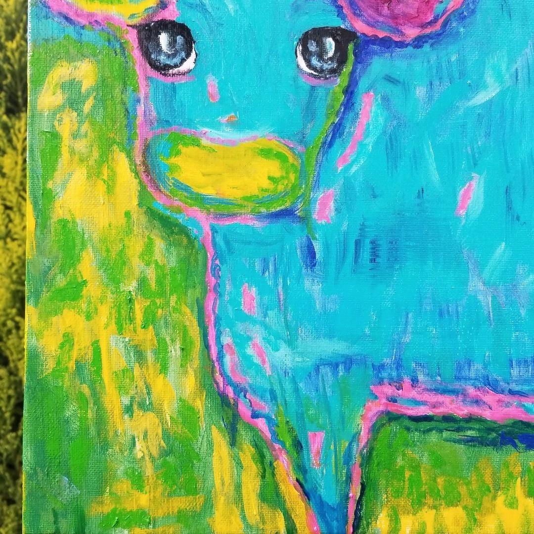キャンバス 油絵　専用　カラフルCOWS   　5