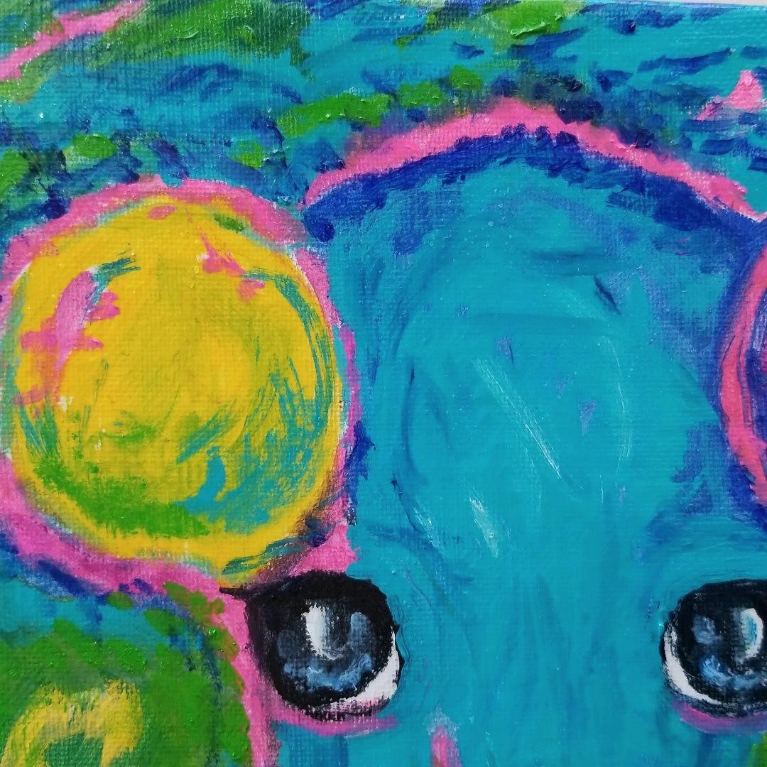 キャンバス 油絵　専用　カラフルCOWS   　5