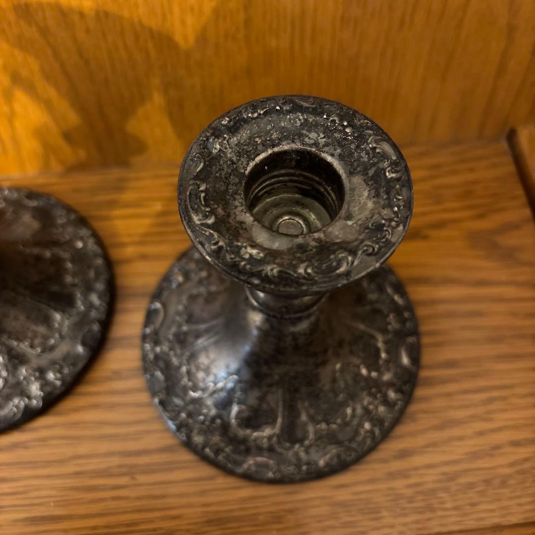 ゴーハム　キャンドルホルダー　シルバー　銀　アンティーク　2本セット