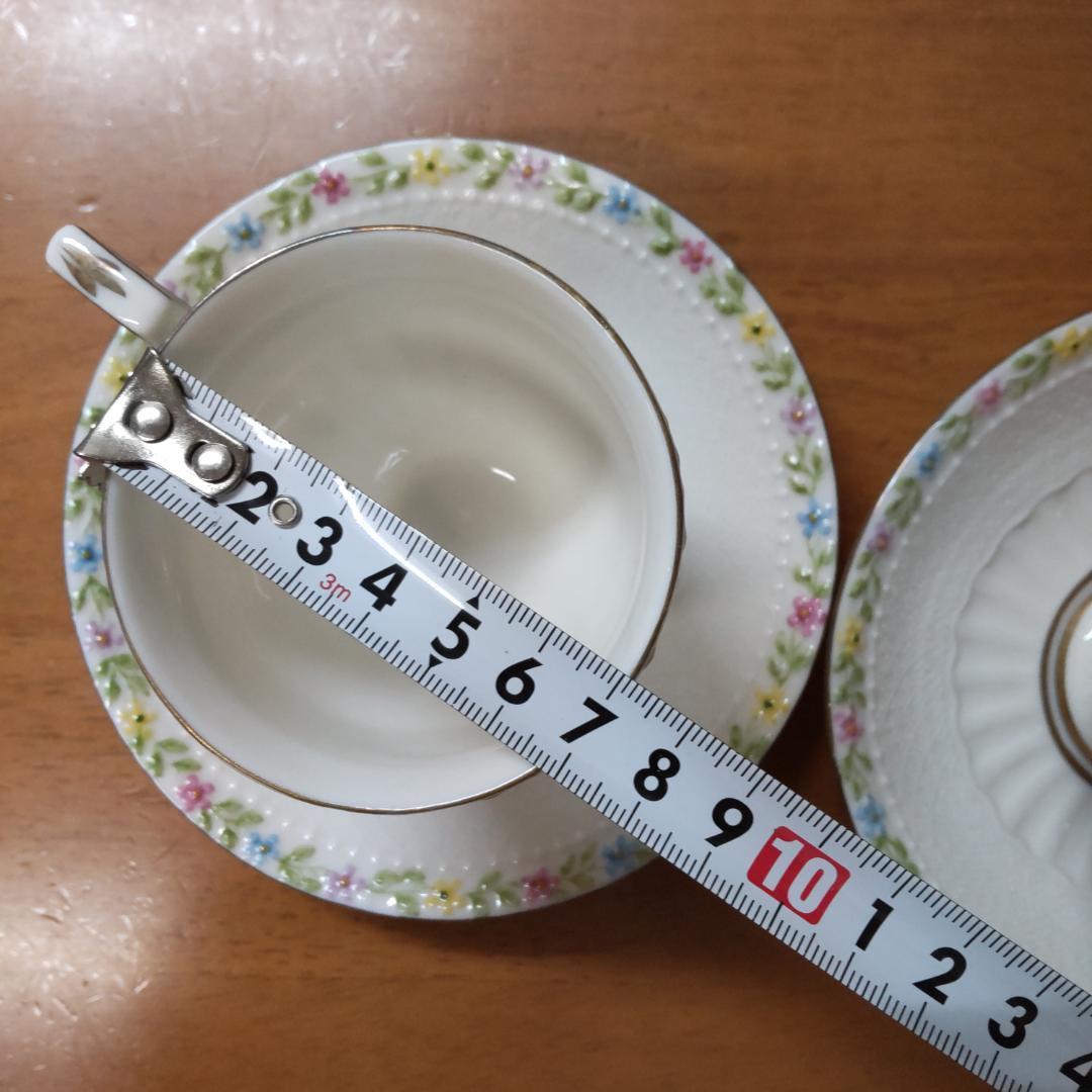 カップ&ソーサー　2客セット　エンゼル　天使　マイセン風　パステル