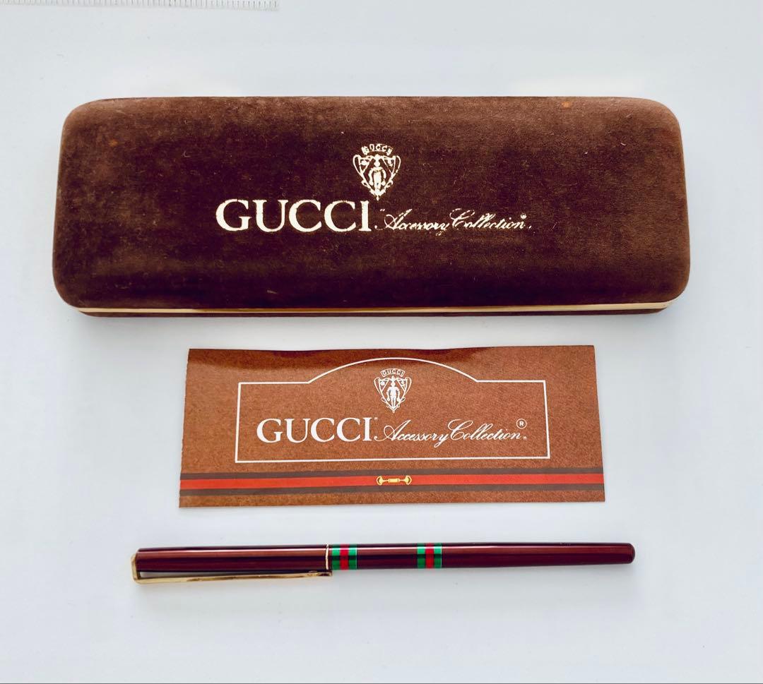 イタリア製◆グッチ 高級ボールペン GUCCI ブラウン軸 ヴィンテージ