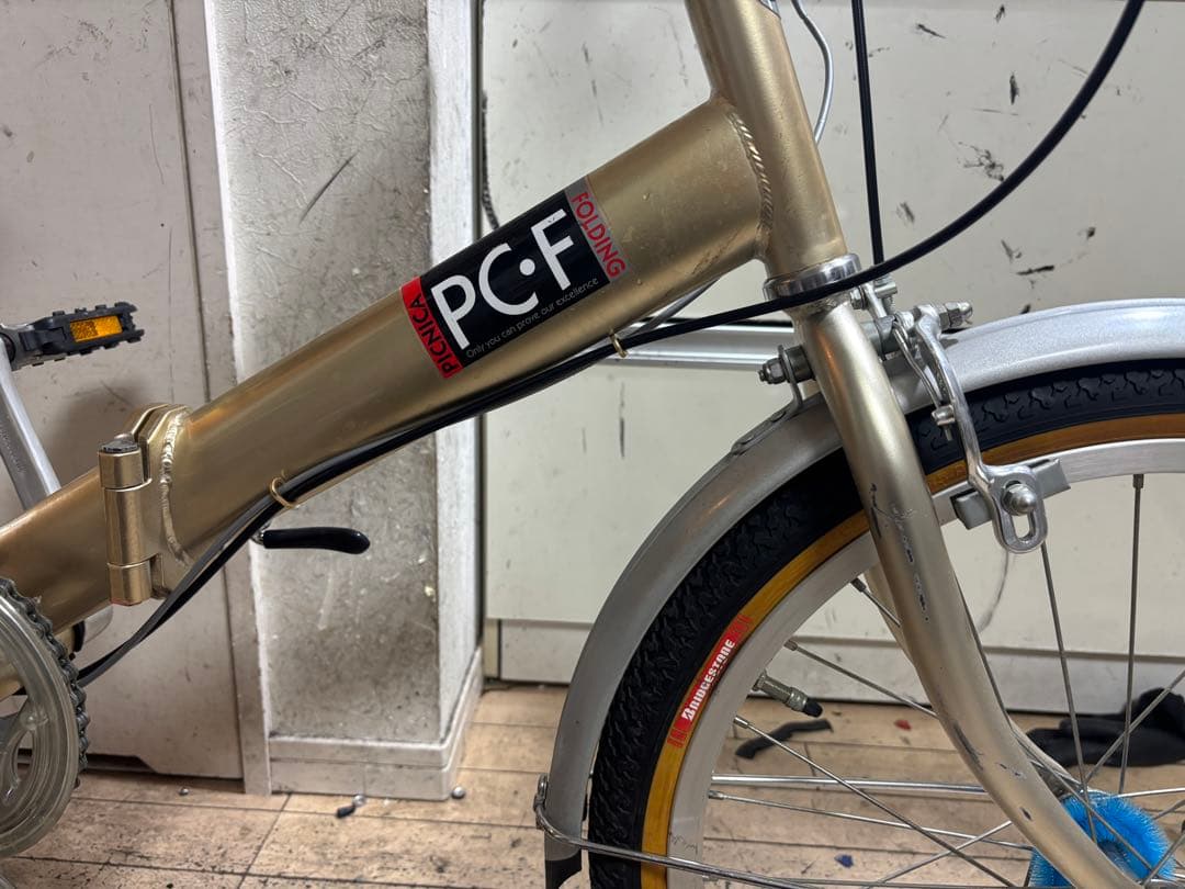 BRIDGESTONE picnica PCF 折りたたみ自転車 ゴールド