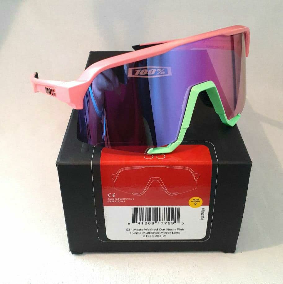 100% S3 ネオンピンク パープルミラーレンズ
