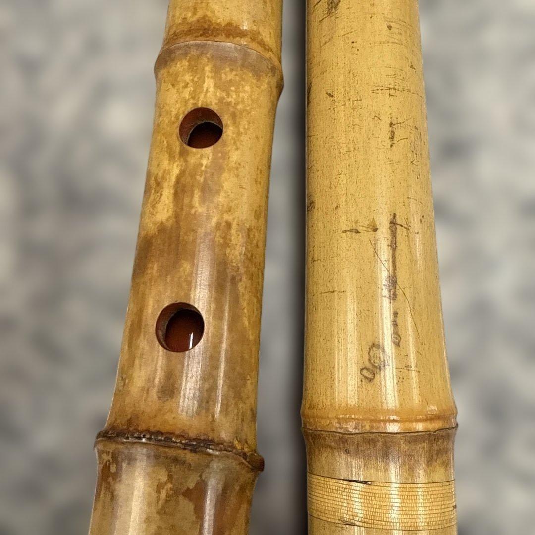 う*き様 尺八本体 竹製 金属リング付き 和楽器 音楽 管楽器 小物 格安