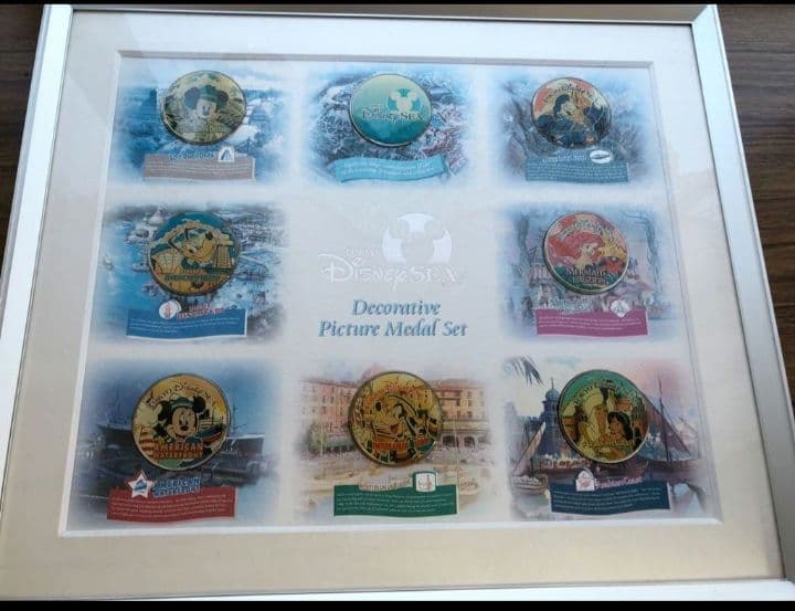 東京ディズニーシー開業記念デコラティブピクチャーメダルセット　額入り　未使用
