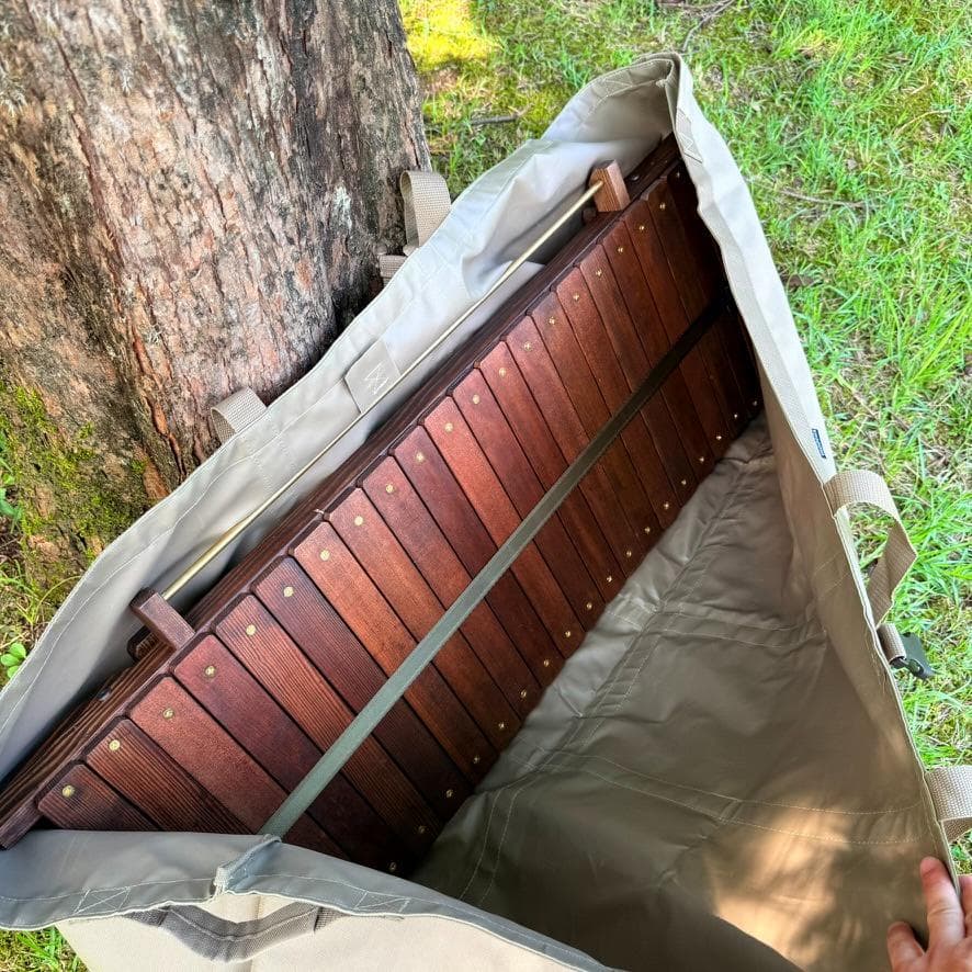 折りたたみローテーブル 真鍮シェラカップ掛け＆真鍮ビス igtテーブル