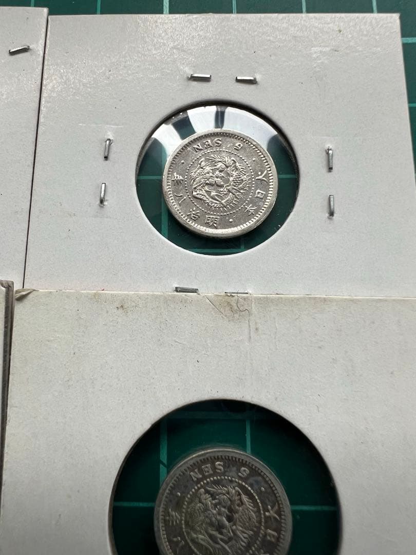 日本銀貨　竜5銭銀貨 明治8.9年　6枚まとめロット