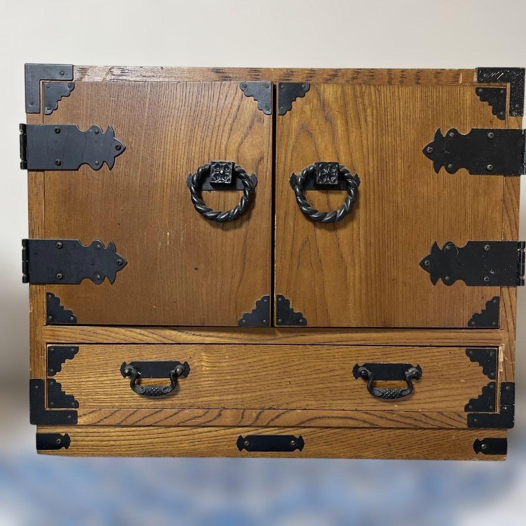 民芸調 和風 小物箪笥／小物入れ 金具付き