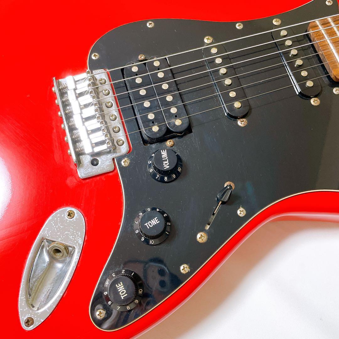 BUSKER'S 黒　赤　ストラトタイプ　エレキギター