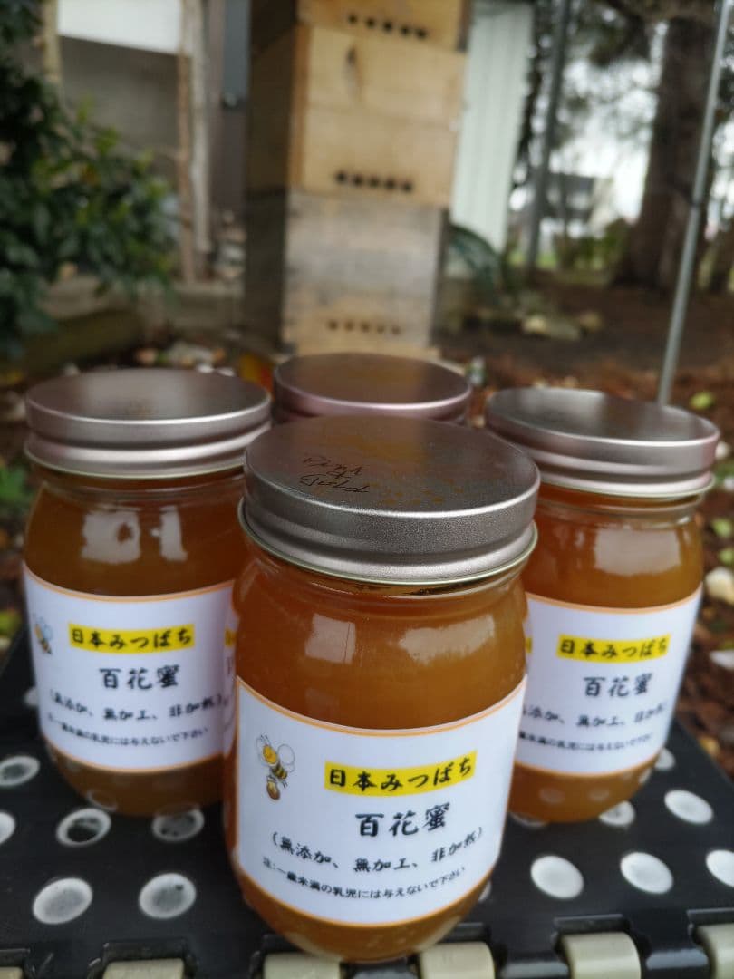 新蜜　日本ミツバチの百花蜜（１年物）㊷　550ｇ✕4本（2.2Kｇ）