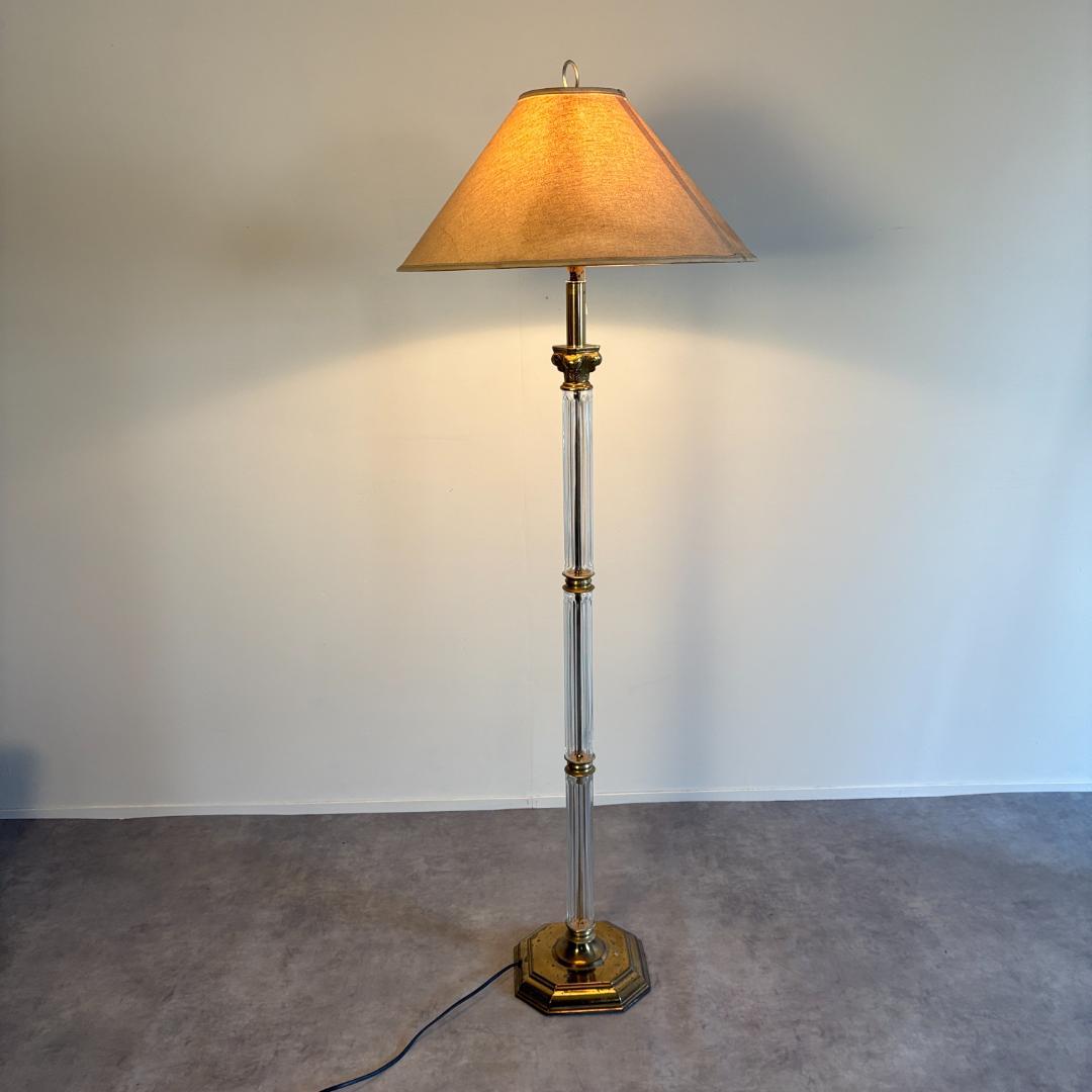 アンティーク　クリアガラス×真鍮 フロアランプ