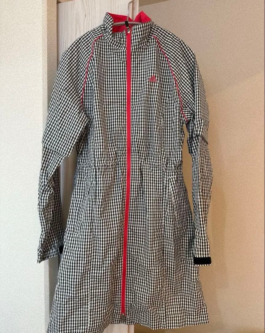 アディダスゴルフ 2way レインウェア ギンガムチェックワンピース