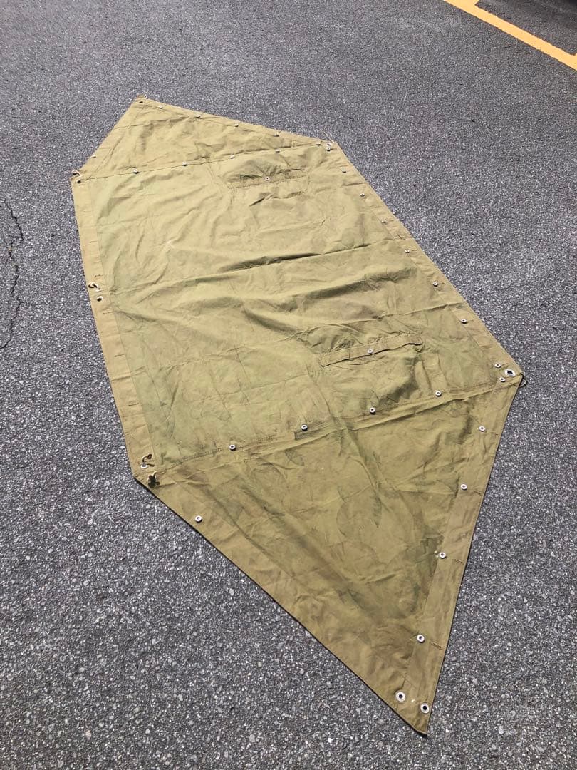 希少 ベルギー軍 ブラッシュストロークカモ パップテント 軍幕 シェルターハーフ