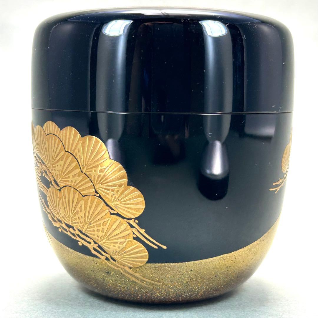 棗　『一瓢斎　而妙斎書付』　大棗　老松蒔絵　花押　お茶道具　茶道　書付箱　工芸品