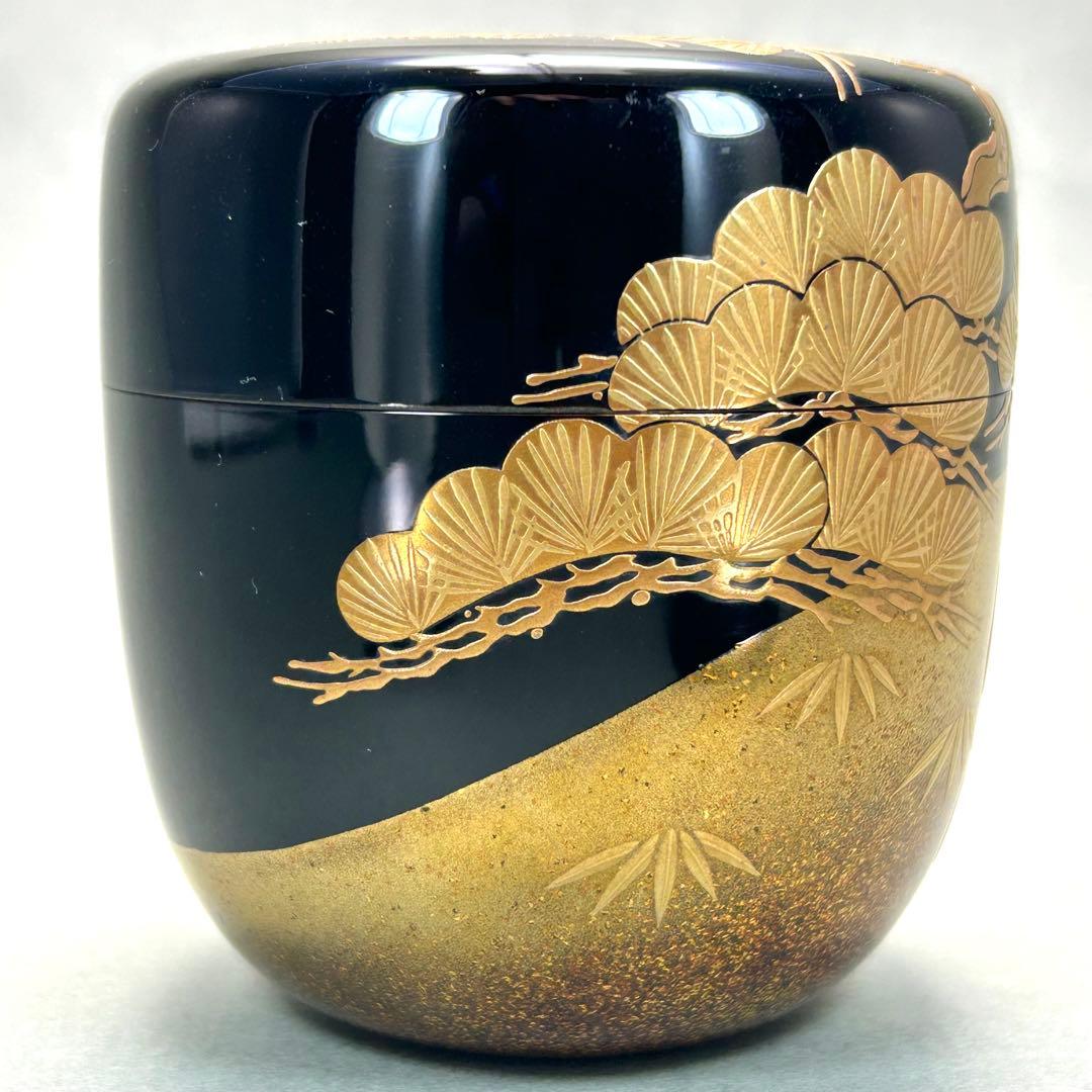 棗　『一瓢斎　而妙斎書付』　大棗　老松蒔絵　花押　お茶道具　茶道　書付箱　工芸品