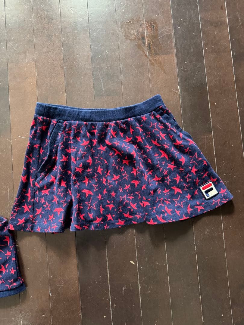 FILA ネイビー/レッド 星模様テニスウェア　M セット