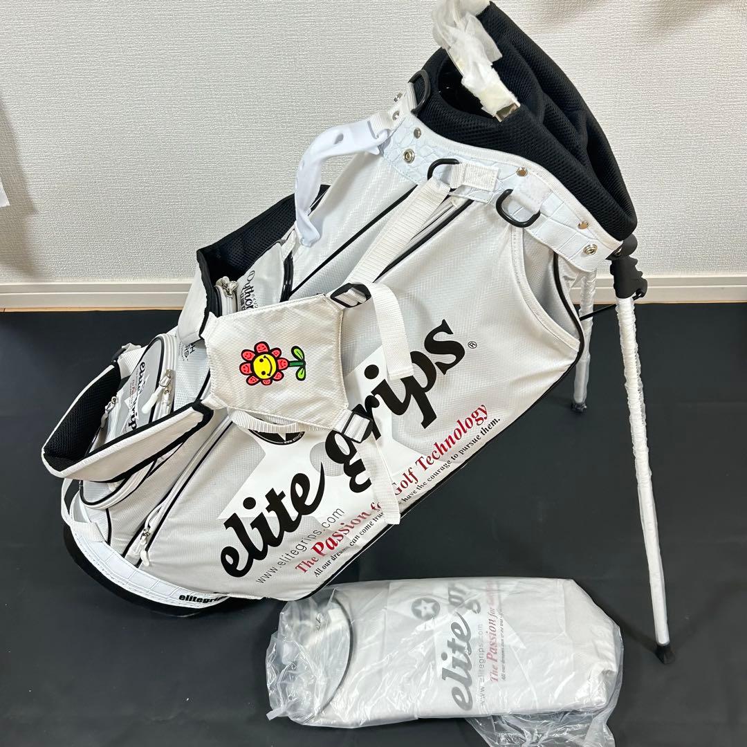 伊*門様 エリートグリップ 【100本限定品】キャディバック ホワイト スタンド