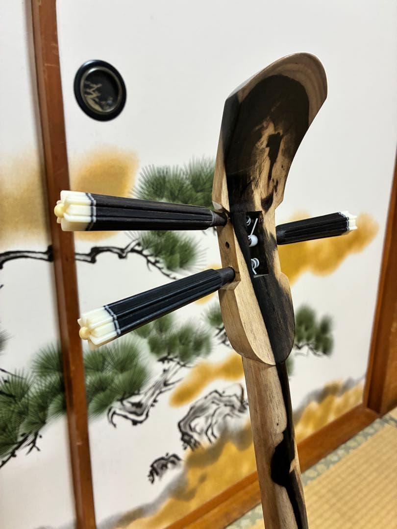 沖縄三線　伊江島クルチ(黒木) ユナー！与那城型　本皮一枚張り