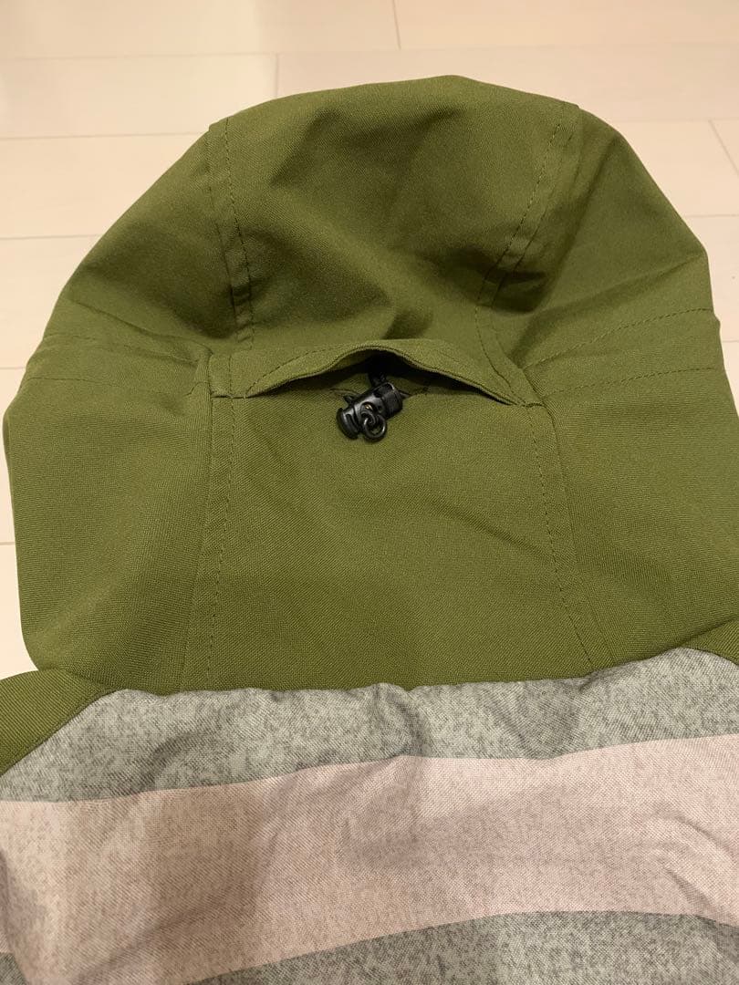 スノーボードウェア グレー/オリーブ ストライプ　S size 男女