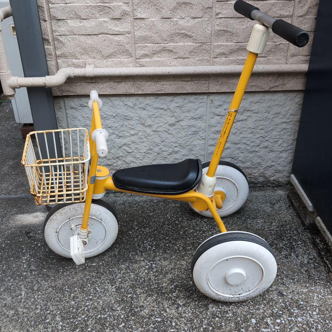 ☆値下げ☆イエロー三輪車 バスケット付き（たのめる便）