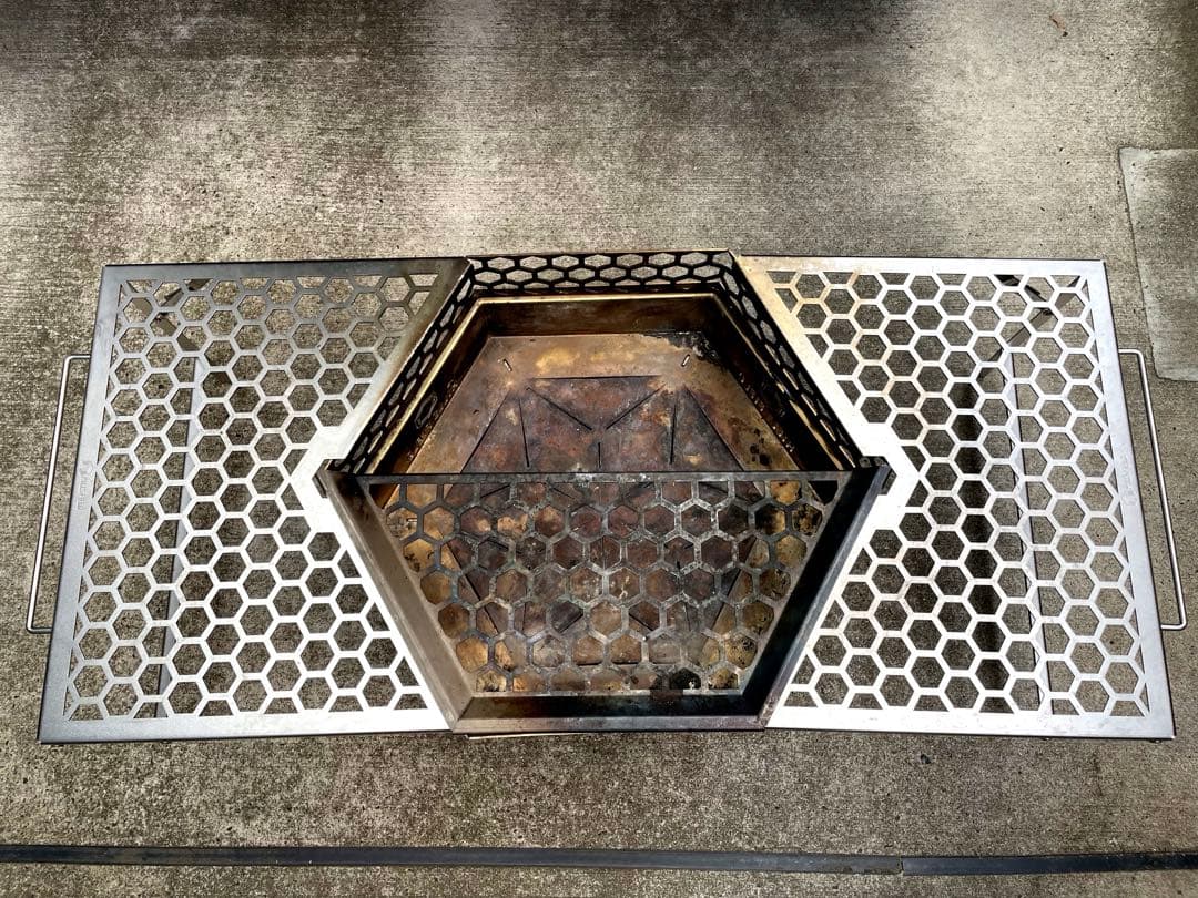 HILLS FIELD 六角形焚き火台　フルセット　あらくさ！