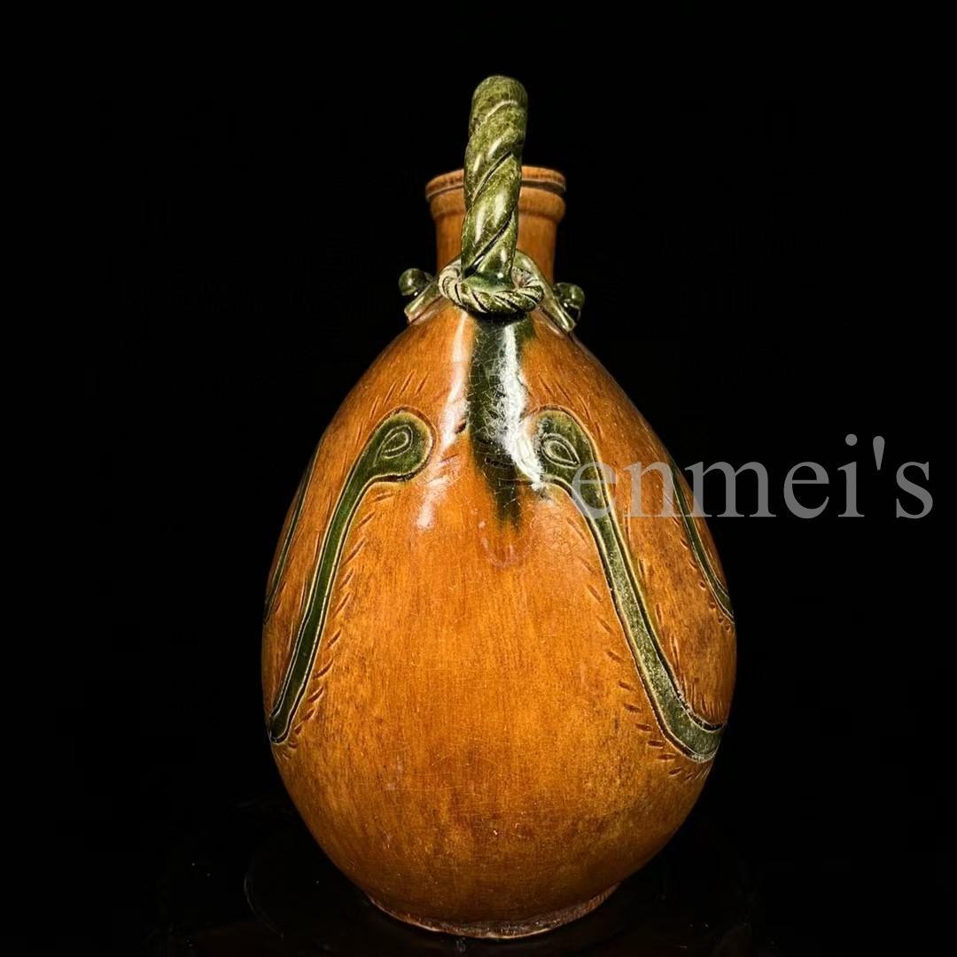 中国古美術・唐三彩・孔雀羽紋 提梁壺・三彩陶・酒具・陶芸・文房具・置物・茶道具