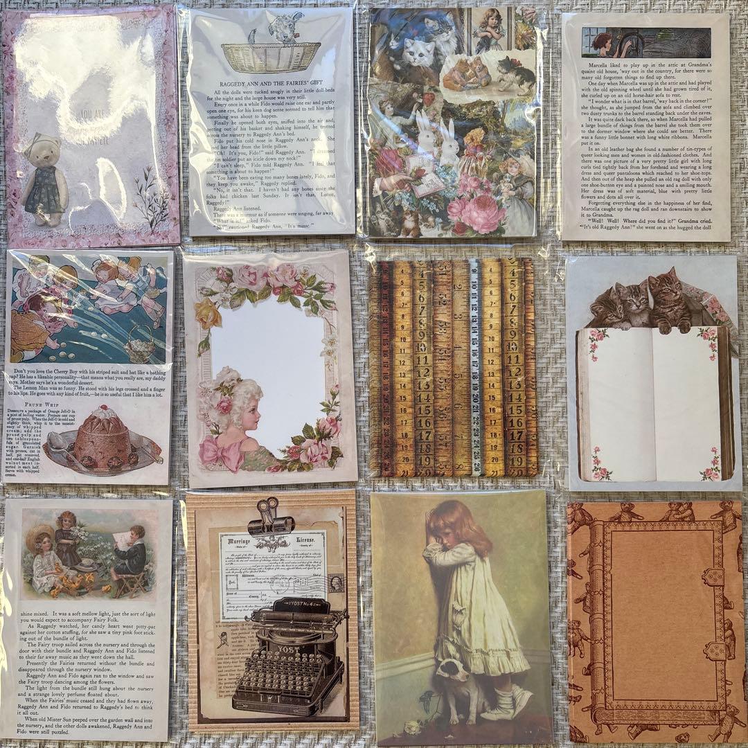 60サイズ コラージュ素材 メモ帳 まとめ売り 紙モノ 大量 おすそ分けファイル