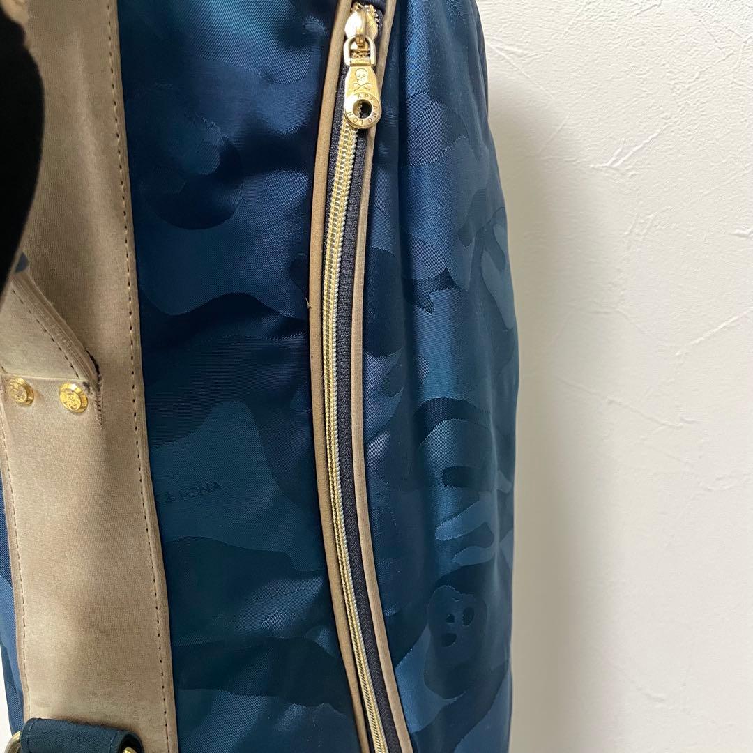 MARK&LONA キャディバッグ スタンド式 ゴールドプレート 9.0型 紺