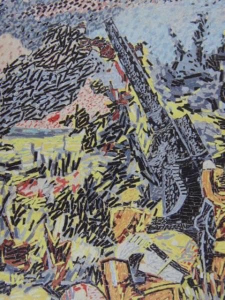 山下清、高射砲、希少画集画、 新品額装付