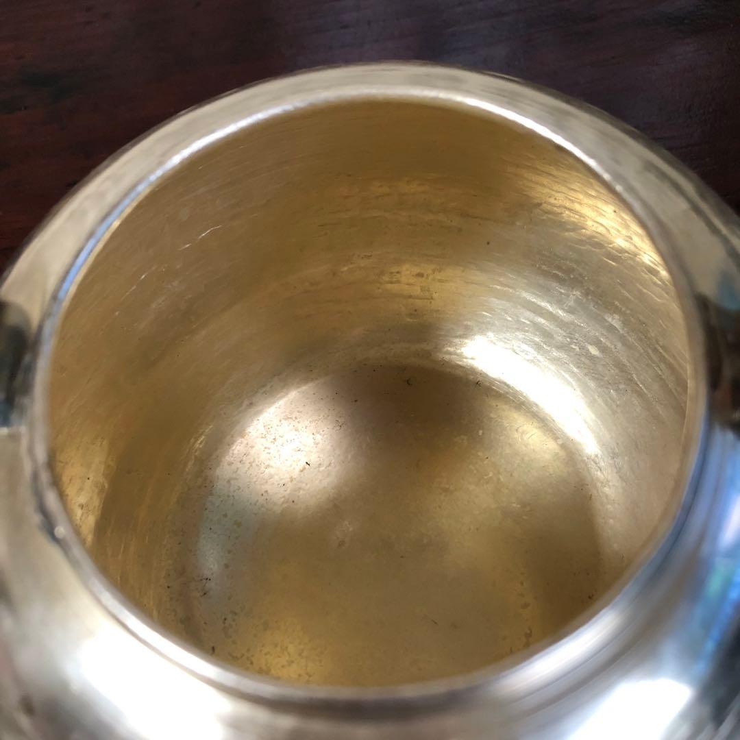 茶道具　銀瓶　銀仕上げ　丸型　750cc 専用紙箱入り　アンティーク