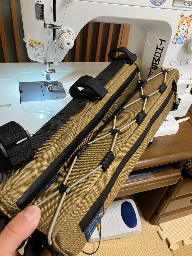 ハンドメイド　フレームバッグ　コーデュラ1000 コヨーテ 41cm