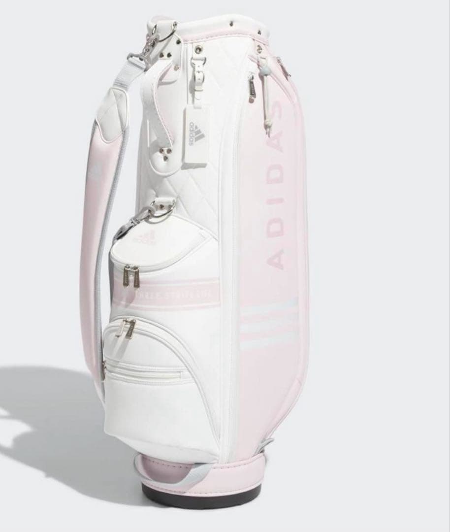 adidas レディース ゴルフキャディバッグ ホワイト ピンク