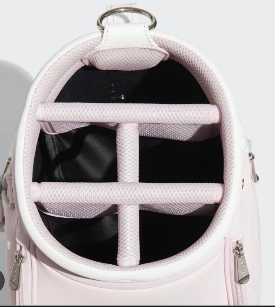 adidas レディース ゴルフキャディバッグ ホワイト ピンク