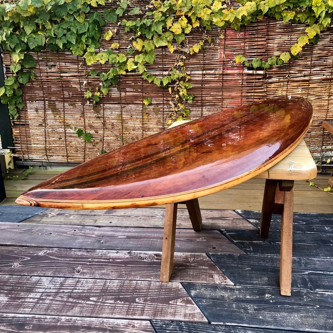 超レア ヴィンテージ 木製中空サーフボード 送料込み