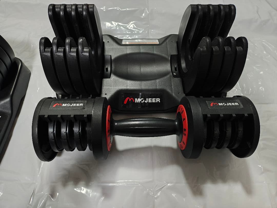 MOJEER 可変式ダンベル スタンド付き２個セット