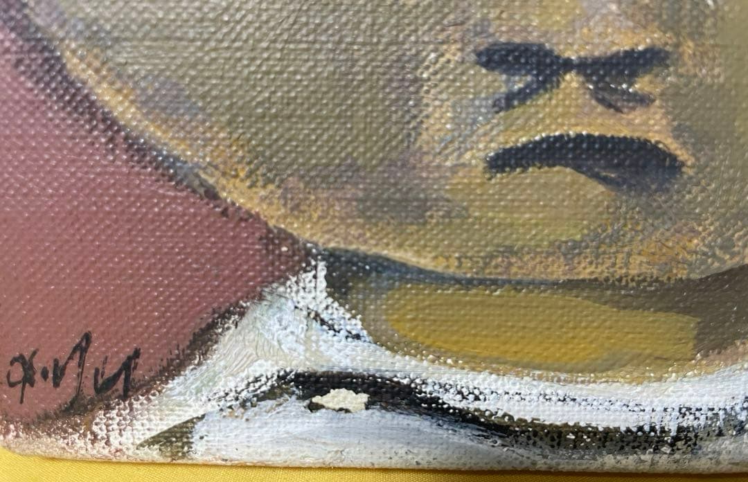 巨匠 脇田 和『顔』油彩 原画 約0号大 鬼貴重 真作保証 1点もの 合箱あり