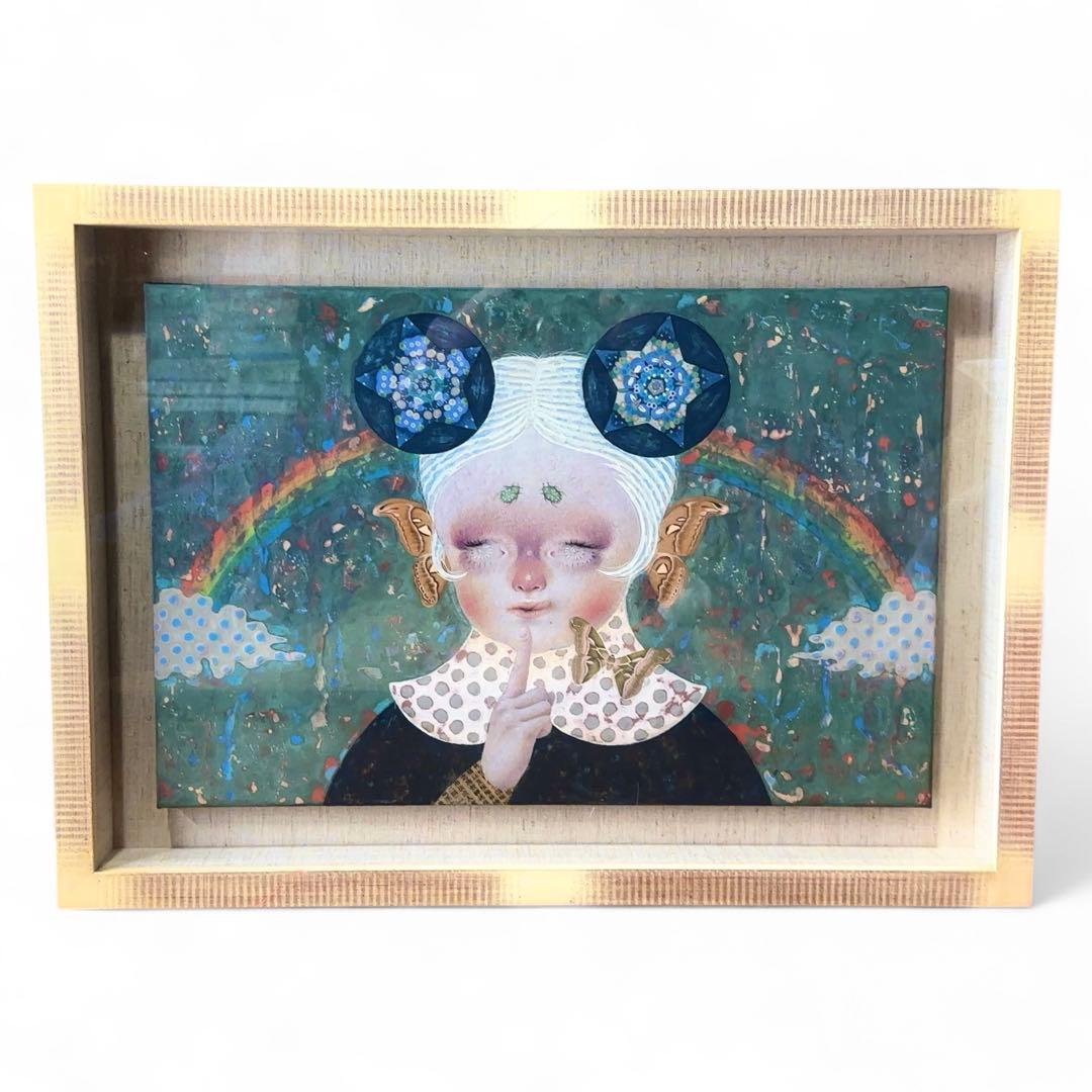 【個人蔵保管品】足立絵美『kaleidoscope』ポポトピア 肉筆画 真作保証