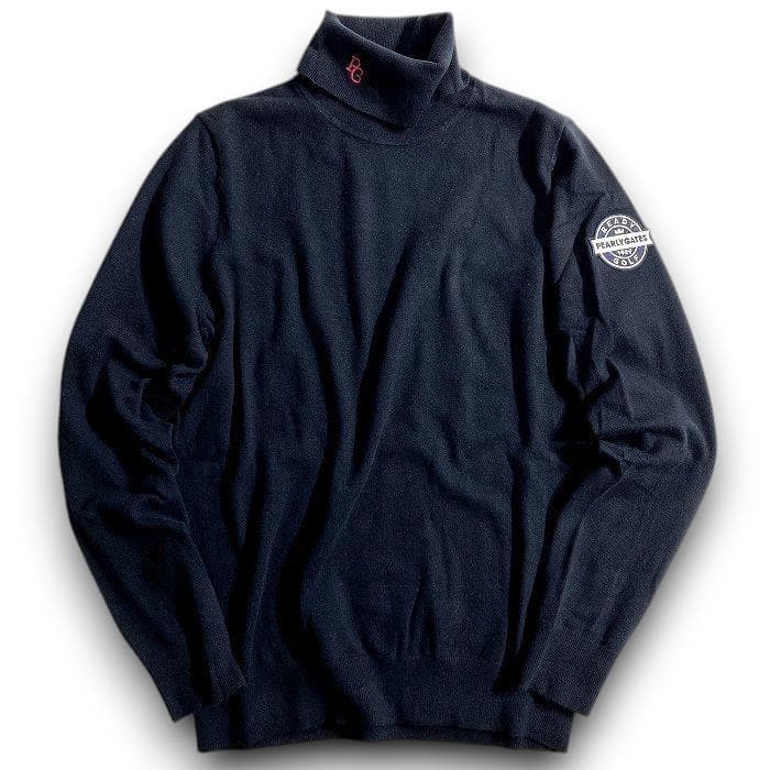 パーリーゲイツ ゴルフ カシミヤタッチ タートルネック 長袖 ニット ウェア 0