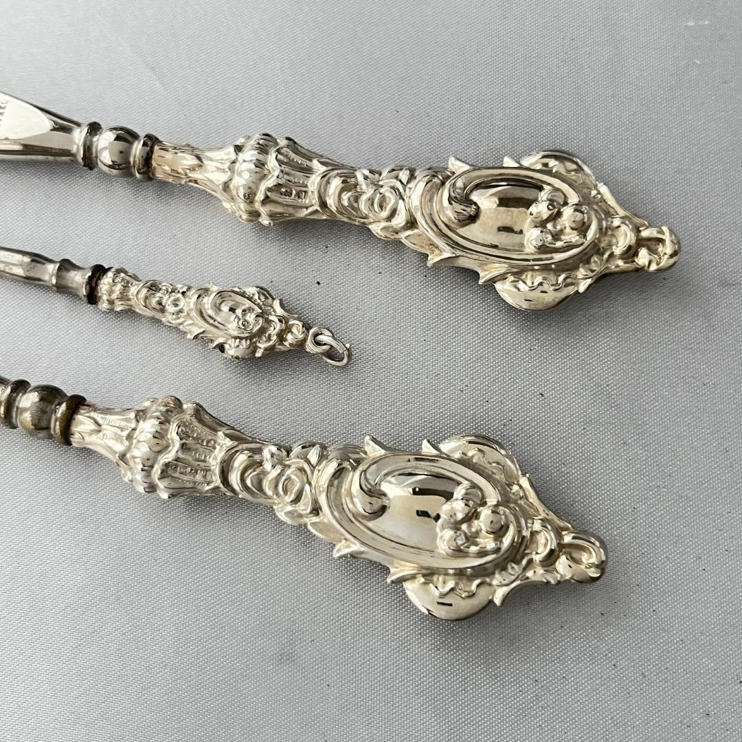 【英国】【純銀ハンドル】 靴べら / ボタンフック 1910年 専用ケース