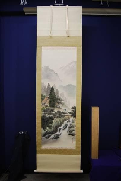 不詳/作者不詳/ 山水農作業図/布袋屋掛軸HB-680